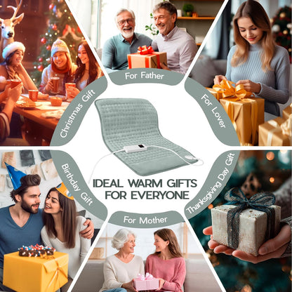 Heating Pad for Period Cramps, Heating Pad for Back/Neck/Shoulder Muscle Pain, 6 Heating & 4 Timer Setting, Auto Shut Off, Dry/Moist Heat & Machine Washable, Birthday Christma s Gifts for Women Mom