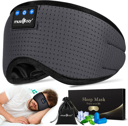 MUSICOZY Sleep Headphones Bluetooth 5.4 Headband Sleeping Eye Mask for Mom Women Men Wireless Music Earbuds Earphones for Side Sleepers Built-in HD Speakers Cool Gadgets Unique Gifts