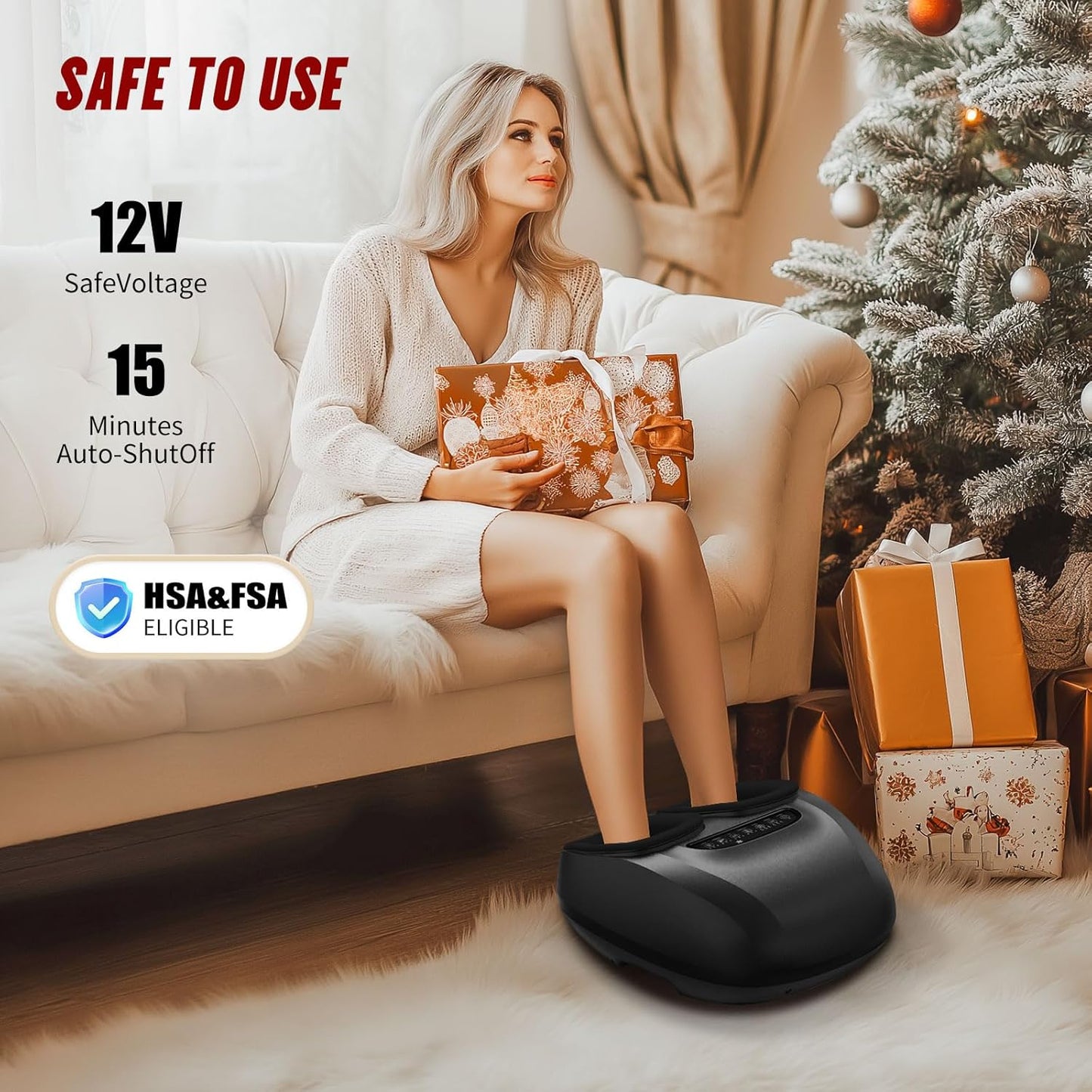 Shiatsu Foot Massager Machine with Heat, Deep Kneading Foot Massager with Vibration & Compression for Muscle Relaxation, Home Office Use for Men Women (Black)