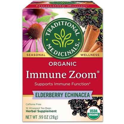 Traditional Medicinals Organic Immune Zoom Elderberry Echinacea 16 Tea Bags