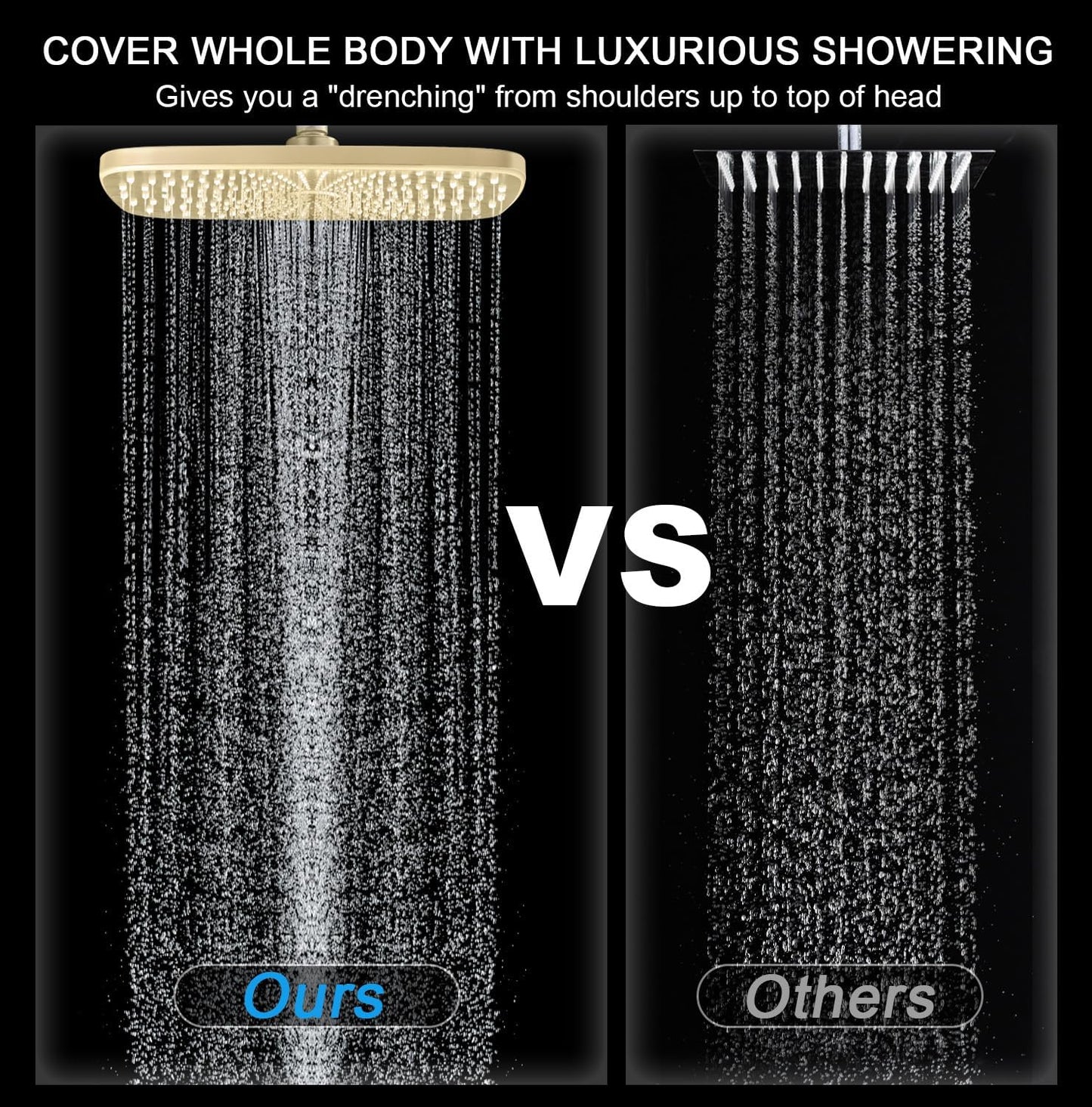 BOZYBO Rain Shower Head with Handheld: High Pressure Shower Heads with Handheld Spray Combo, 12" Rainfall Shower Head and 9 Sprays Hand Showerheads with Magnetic Docking and Power Jets, Black 1.75GPM