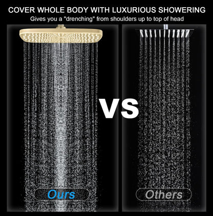 BOZYBO Rain Shower Head with Handheld: High Pressure Shower Heads with Handheld Spray Combo, 12" Rainfall Shower Head and 9 Sprays Hand Showerheads with Magnetic Docking and Power Jets, Black 1.75GPM
