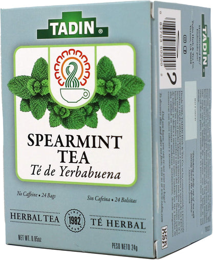 Tadin Spearmint Tea, Helps Relieve Stomach Pain and Indigestion, 24 Count (Pack of 3)