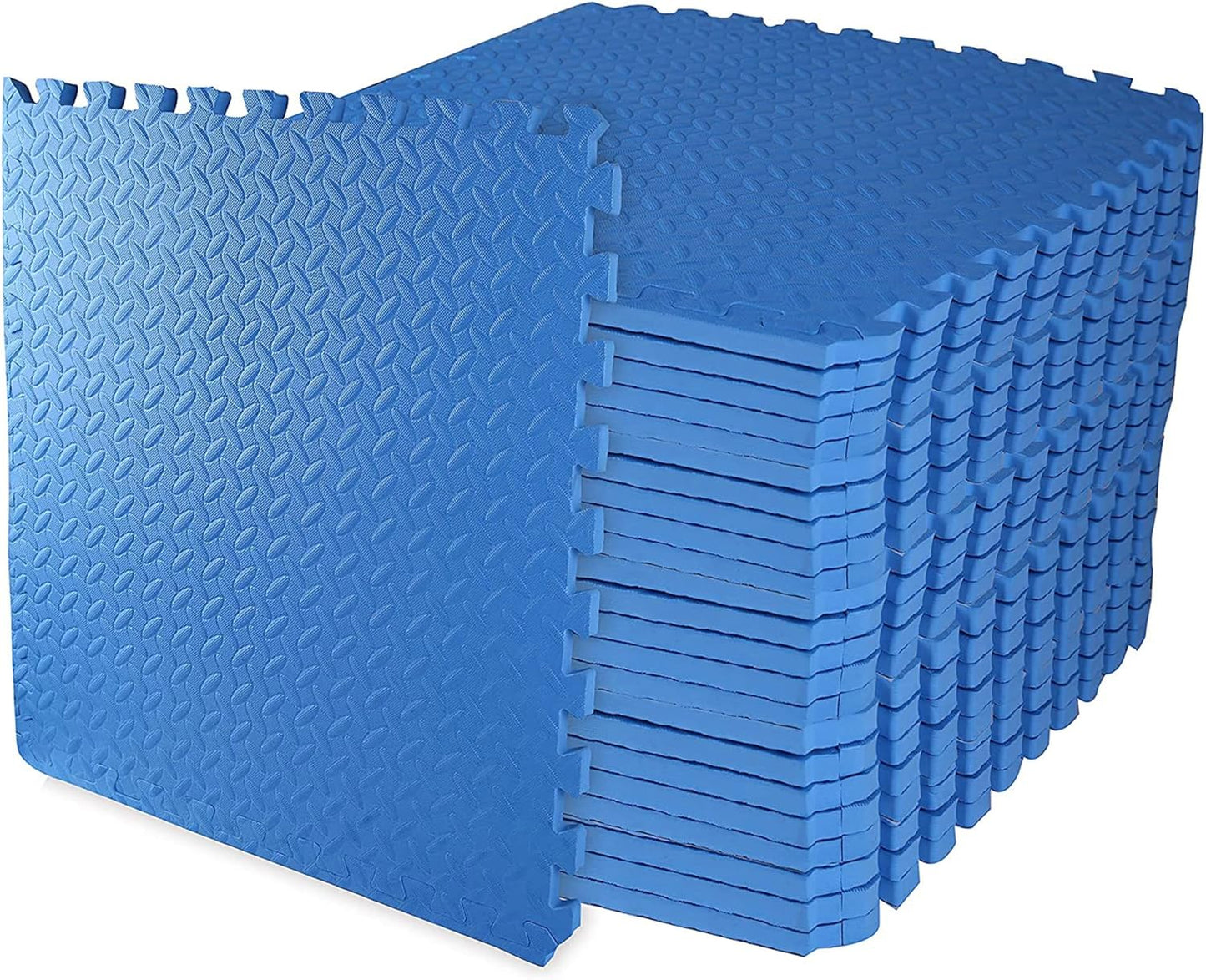 BalanceFrom Puzzle Exercise Mat 1/2" Thick, EVA Interlocking Foam Floor | Tiles for Home Gym, Mat for Home Workout Equipment, Floor Padding for Kids, Black, 24 in x 24 in x 1/2 in, 144 Sq Ft-36 Tiles