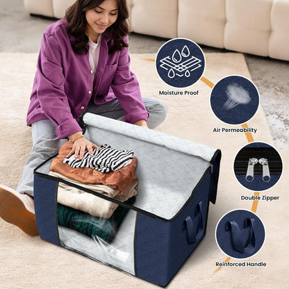 Fab totes Storage Bags for Clothes Blanket Storage Bins with Lids