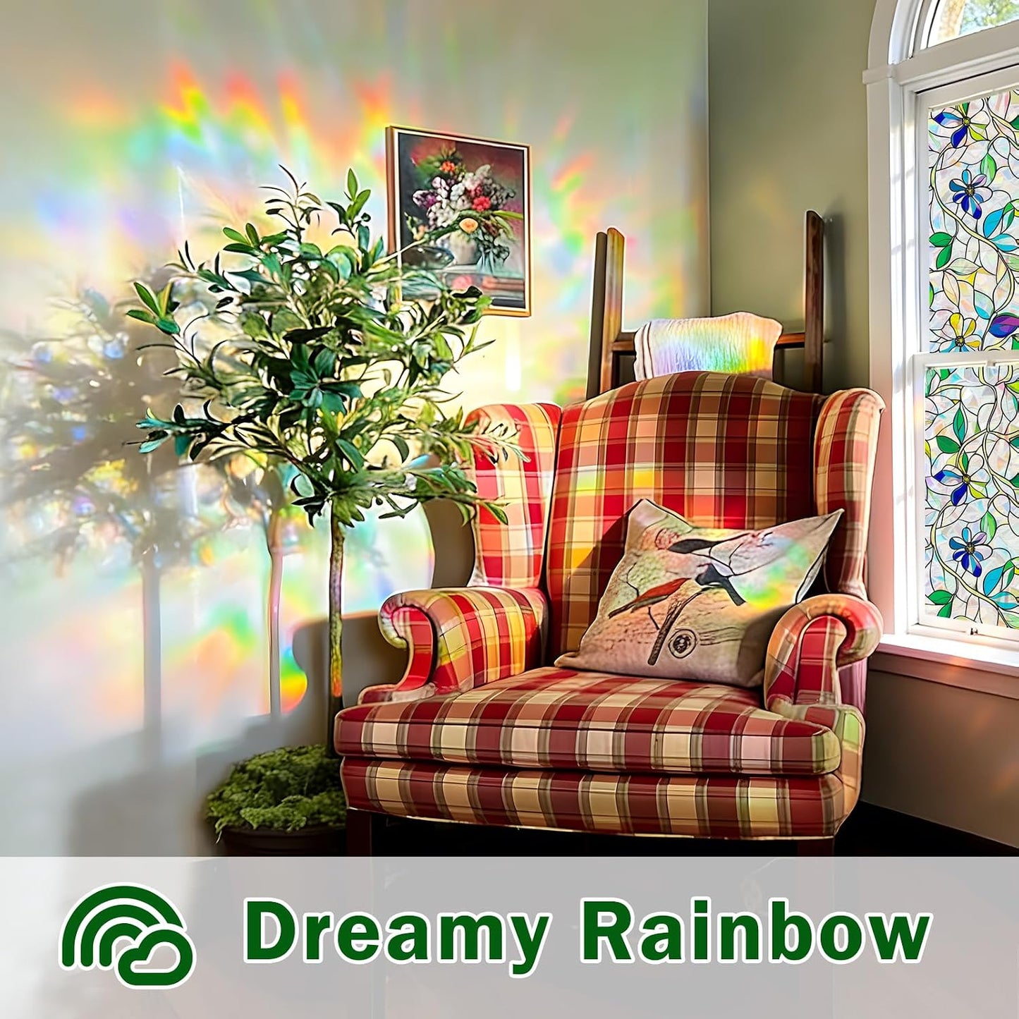 Frosted Glass Window Film, Decorative Sun Heat Blocking,Anti UV Save Energy