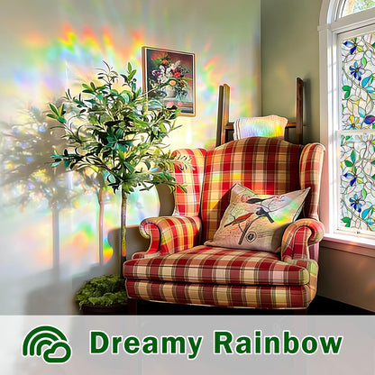 Frosted Glass Window Film, Decorative Sun Heat Blocking,Anti UV Save Energy