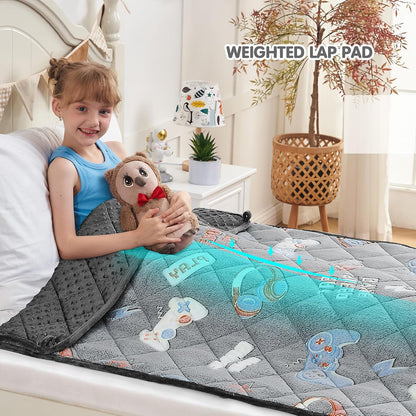 yescool Weighted Lap Pad 2 Pounds Weighted Lap Blanket, Space Plane Small Weighted Blanket, Weighted Throw Blanket Gifts for Travel Indoor Outdoor, 20"x30"