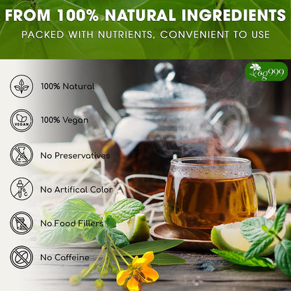 120 Bags Premium Turmeric Ginger Cinnamon Tea, Improve Digestion, Support Brain, Weight, Skin and Sleep, Eco-Conscious Tea Bags and Premium Natural Ingredients. Turmeric Ginger Herbal Tea. No Sugar, No Caffeine, No Gluten, Vegan.