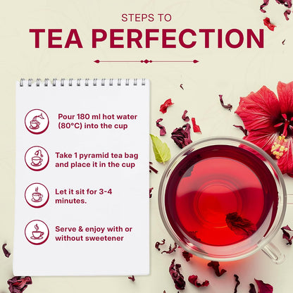 Sweet Hibiscus Cinnamon Green Tea 200gm, Natural Herbal Infusion, 100 Bags