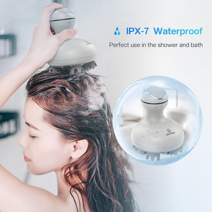 COMFIER Electric Scalp Massager, Waterproof Head Massager with Mutlti-Modes Vibration, Handheld Portable Head Scratcher for Hair Growth, Dog Cat Massager for Deep Clean and Stress Relax