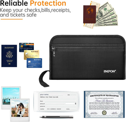 ENGPOW Receipt Coupon Organizer, Fireproof 13 Pockets Accordian Folder