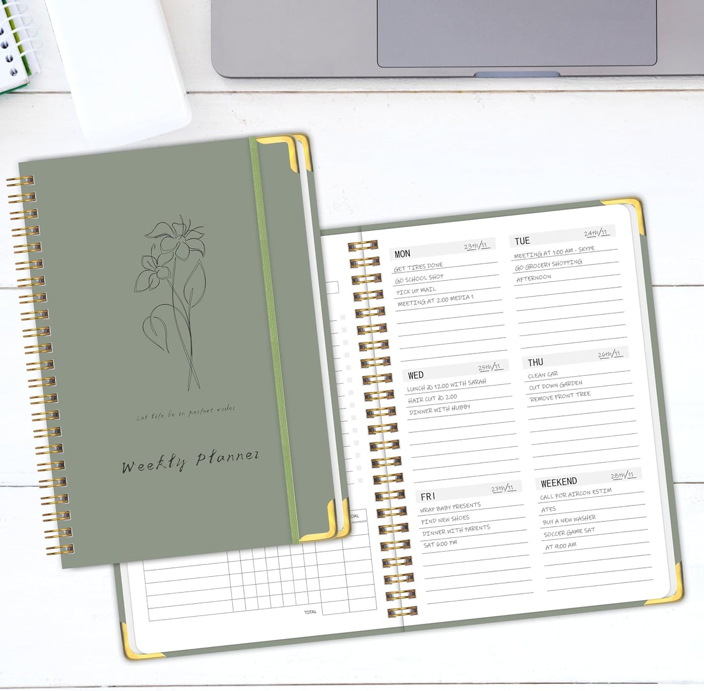 Undated Weekly Planner With Habit Tracker & To Do List 5.7 x 8.0 inch | Avoid Unfocused Busywork,Productivity Organizer,No-Bleed Thick Pages,Portable Size,Lay-Flat Spiral for Hands Free