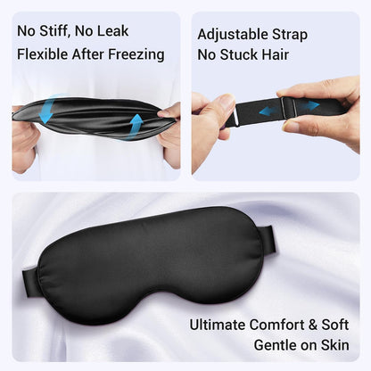 Cooling Eye Mask for Puffy Eyes: Fsa Eligible ltems Hsa, Migraines Headache Fast Relief After Surgery Care Cold Compress, Reusable Face Ice Pack Gel for Dark Circles, Gentle Weighted Sleep Mask Purple