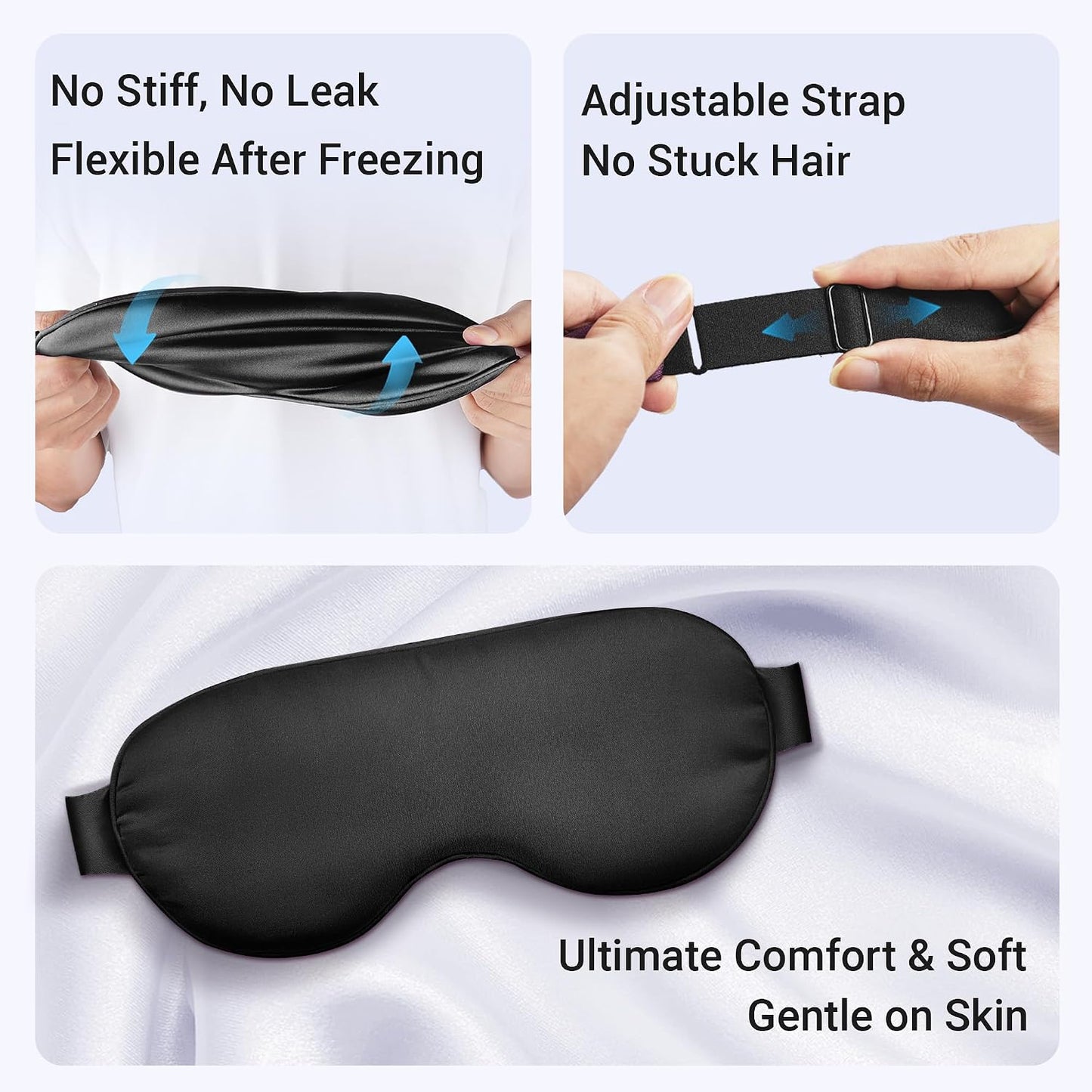 Cooling Eye Mask for Puffy Eyes: Fsa Eligible ltems Hsa, Migraines Headache Fast Relief After Surgery Care Cold Compress, Reusable Face Ice Pack Gel for Dark Circles, Gentle Weighted Sleep Mask Purple