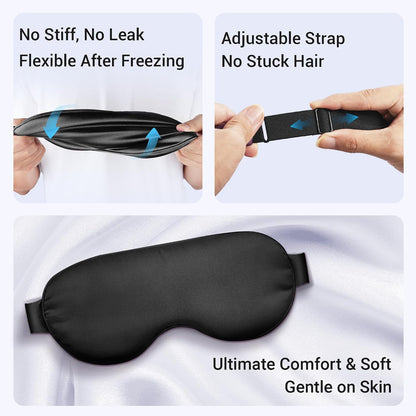Cooling Eye Mask for Puffy Eyes: Fsa Eligible ltems Hsa, Migraines Headache Fast Relief After Surgery Care Cold Compress, Reusable Face Ice Pack Gel for Dark Circles, Gentle Weighted Sleep Mask Purple