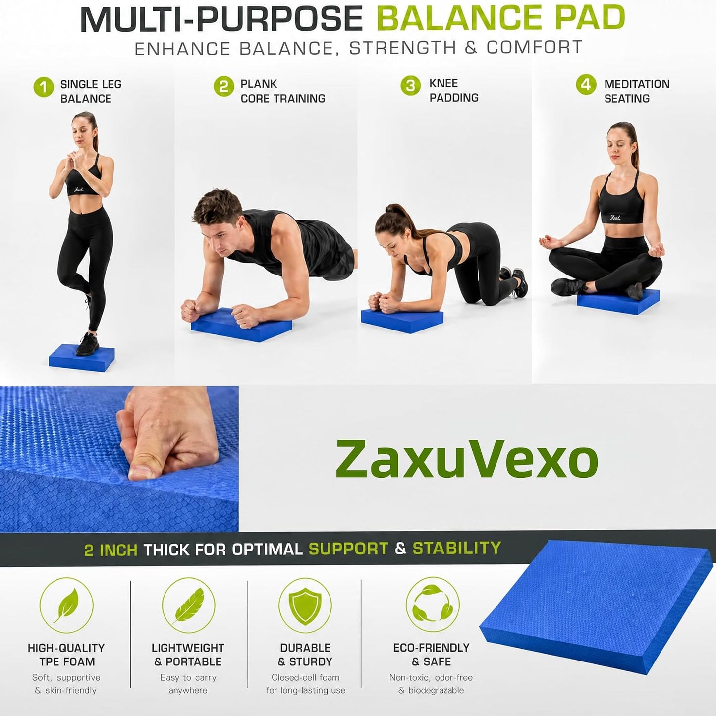 Stability Trainer Pad - Foam Balance Exercise Pad Cushion for Therapy, Yoga, Dancing Balance Training, Pilates,and Fitness