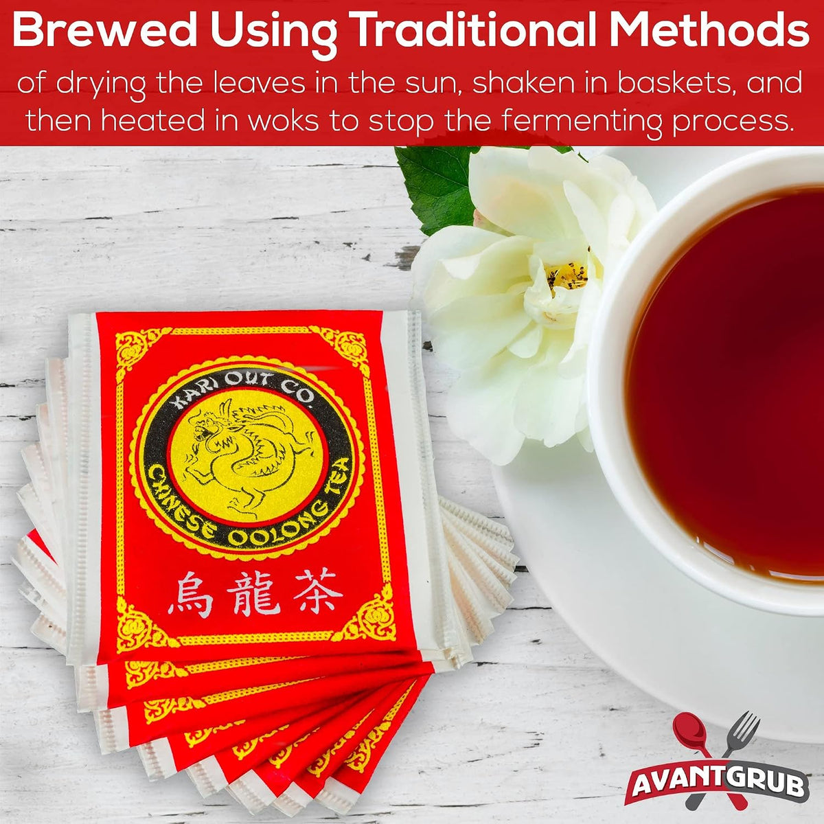 Authentic Restaurant-Grade Oolong Tea Bags, Premium Chinese Tea Sachets for Hot or Iced Caffeinated Drinks, Semi-Fermented Drink for Detox, Health, Diet and Energy, 9.6 Ounce (Pack of 150).