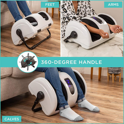 Best Choice Products Shiatsu Foot Massager with Heat for Plantar Fasciitis & Neuropathy, Kneading Foot & Calf Massager with Remote, 360° Adjustable Handle, Rolling & Compression Massage - Satin Black