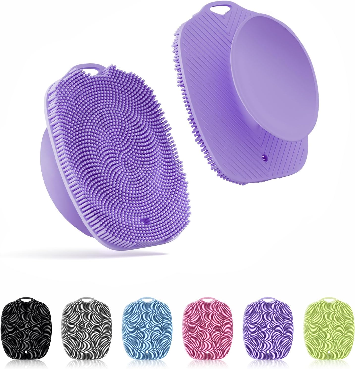 Soft Silicone Body Scrubber, Gentle Like a Hand Exfoliating Your Skin and Build Up Lather Easily, Back Large Suction Cup Easy to Store, Long-Lasting & Deep Clean (Pink)