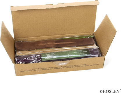 Hosley 320 Assorted Incense Sticks with Holder Eucalyptus, Fresh Bamboo, Lavender, Myrrh, Lavender Chamomile, Vanilla, Citrus, Dragon Blood Idea for Home, Wedding, Spa, Meditation & Aromatherapy
