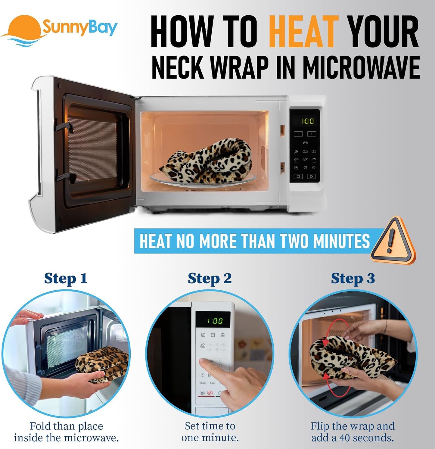 SunnyBay Microwavable Heating Pad for Neck and Shoulder, Heated Neck Wrap, Microwave Heat Pad, Weighted Beanbag Moist Hot or Cold Compress, 2.2 lbs, 26x4 Inches, Navy Blue