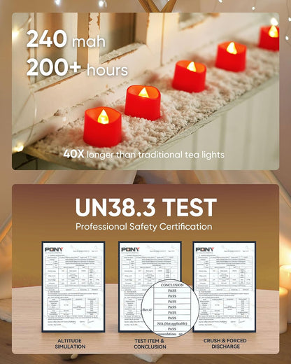 Homemory 24-Pack Flameless LED Tea Lights Candles Battery Operated, 200+Hour Fake Electric Candles TeaLights for Votive, Aniversary, Wedding Centerpiece Table Decor, Funeral, Halloween, Christmas