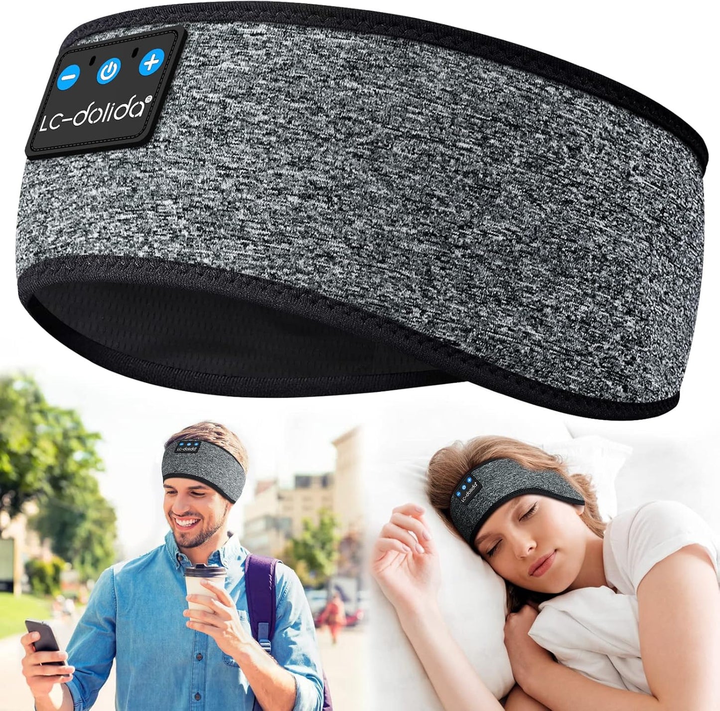 LC-dolida Sleep Headphones Headband Bluetooth 5.4, Sports Headband Earphones Wireless with Speaker Microphone USB C for Women Sleeping Gift Workout Jogging Yoga Insomnia Travel Meditation, Butterfly