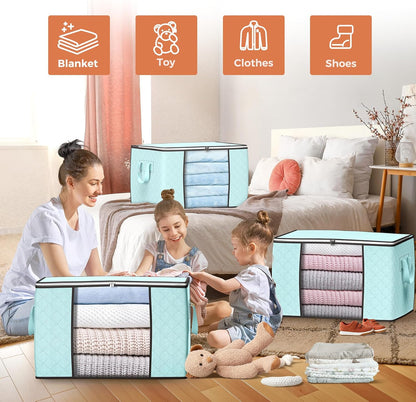 90L Large Storage Bags, Clothes Storage Bins Closet Organizers