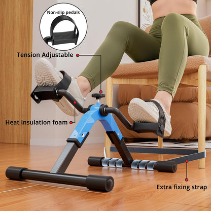 Folding Pedal Exerciser Mini Exercise Bike Under Desk Bike for Arms and Legs Workout, Portable Desk Bike Peddler Machine for Sedentary Officer & Seniors
