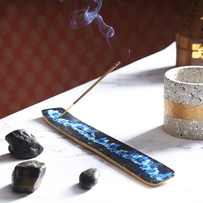 Bless-International Traditional-Handmade-Burner Wooden-Incense-Stick-Holder Ash-Catcher-Stand for-Aromatherapy-Meditation-Yoga (Incense Holder 10 inch(2 pcs))