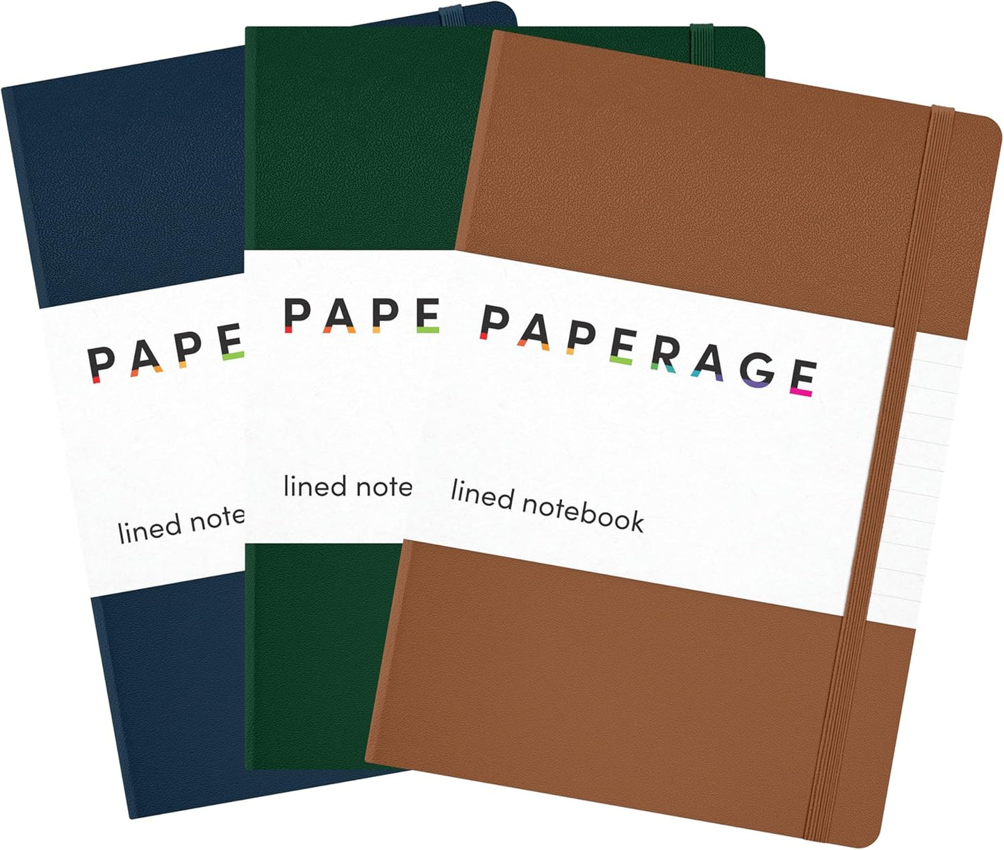 PAPERAGE Lined Journal Notebook, Hardcover Journal for Women & Men, 160 Pages, (5.6 in x 8 in), College Ruled Journaling Notebook for Work, School Supplies & Note Taking, (Black)