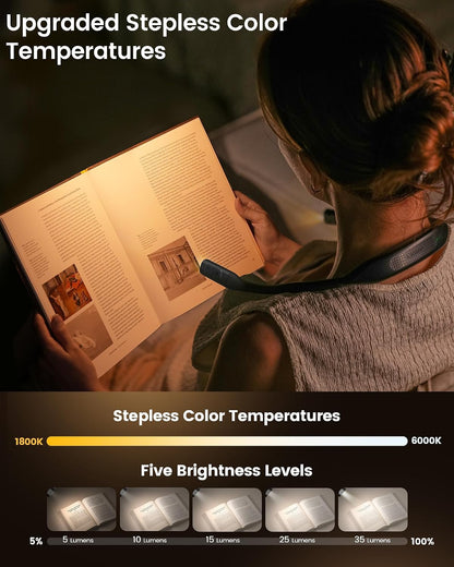 Glocusent Neck Book Light, Rechargeable Neck Lights for Crafts Reading