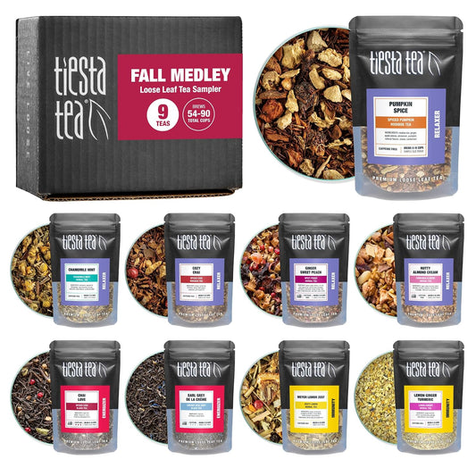 Tiesta Tea Fall Medley Dry Flight Set – Assorted Herbal, Black, Chai