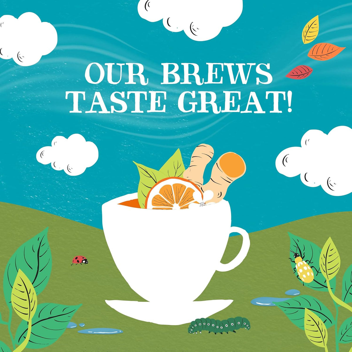 Clipper Tea, Orange & Turmeric, Organic Tea with Licorice Root, Orange Peel and Hibiscus, Plant Based Herbal Tea, Caffeine Free British Tea, 1 Pack, 20 Unbleached Tea Bags