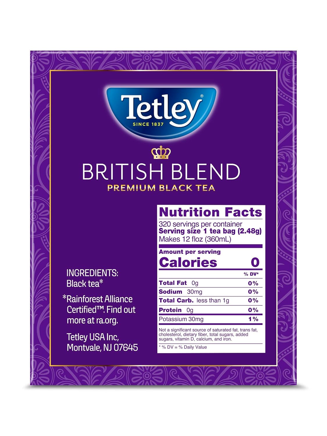 Tetley, British Blend Black Tea, 320 Count, Hot or Iced, Rich & Robust Black Tea