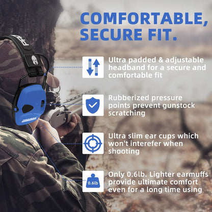 PROHEAR Electronic Ear Protection for Shooting with 4X Sound Amplification, Gun Range Hearing Protection Muffs, NRR 23dB Noise Reduction Headphones for Hunting, Green