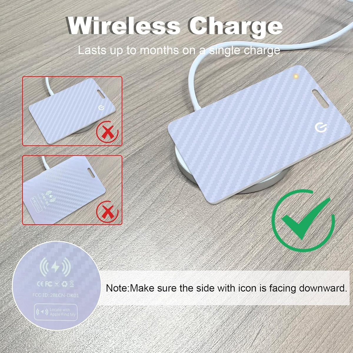 Wallet Tracker Card, Slim Rechargeable Bluetooth Item Locator, Smart Finder Compatible with Apple Find My for Wallet, Luggage, Passport, IP68 Waterproof (iOS Only) (Carbon Fiber Black)