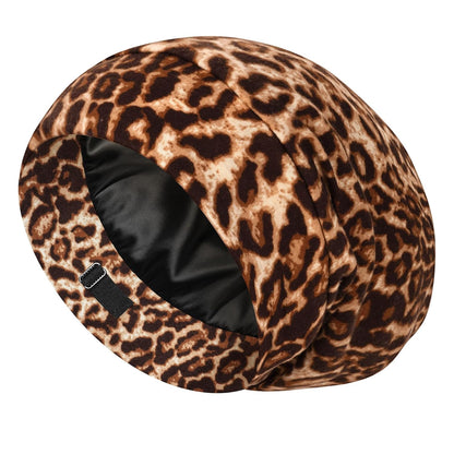 LULUSILK 100% Mulberry Silk Bonnet for Sleeping Women and Men, No More Frizzy Tangled Hair, Real Silk Sleep Cap for Curly Hair, Black, Pack of 1
