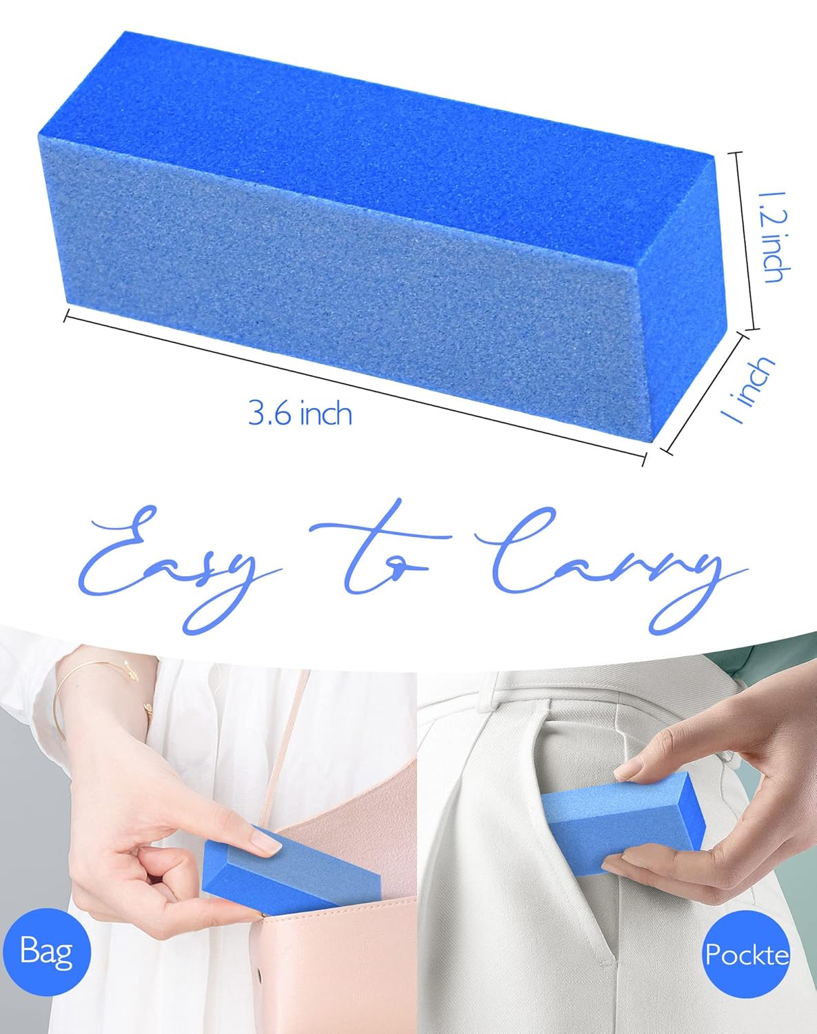 Maryton Nail Buffer Sanding Block Polisher Buffing File 60/100 Grit for Acrylic Nail Art Kit Manicure Tools 10 PCS (Black Purple)