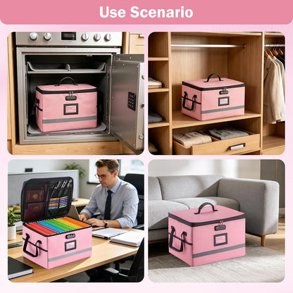 EXLIFBAG Fireproof File Organizer with Lock, 1 Layer