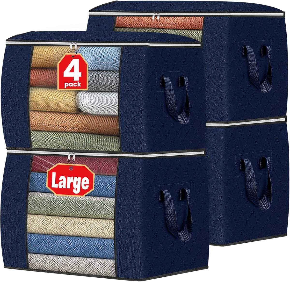 Fab totes Storage Bags for Clothes Blanket Storage Bins with Lids