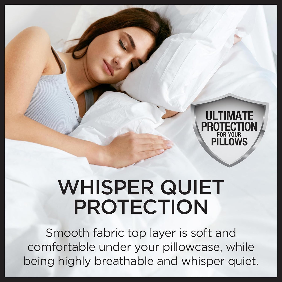 Protect-A-Bed AllerZip Waterproof Pillow Protectors, Standard (2 Pack)