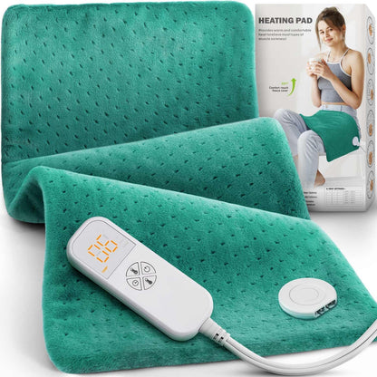 Heating Pad for Back Pain Relief, 33"x17" Electric Heating Pad for Shoulder, Neck, Cramp, Menstrual Pain, Christmas Gifts for Women Men Mom Dad - 6 Heat Settings and Auto-Off, Moist/Dry Heat pad, Gray