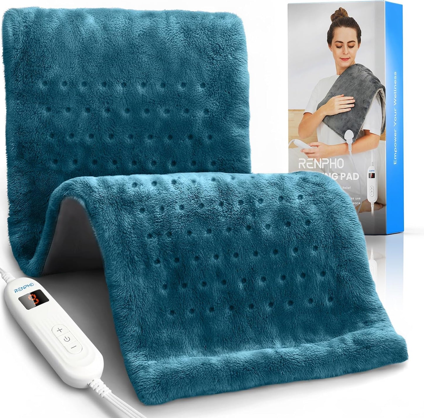 RENPHO Electric Heating Pad for Back with 10 Heat Levels