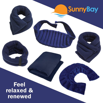 SunnyBay Microwavable Heated Eye Mask for Dry Eyes, Moist Cold and Warm Compress for Eyes with Elastic Strap and Unscented Hydra Bead Filling, Washable Soft Plush Material, 7.9 x 4.3 Inches