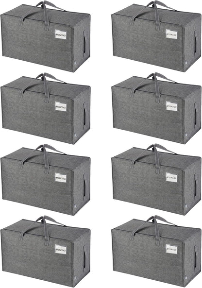 VENO Clear Extra Large Moving Bags & Storage Totes, Heavy Duty Organizer with Reinforced Handles & Strong Zippers for Clothes, College Dorm Essentials, Moving Supplies