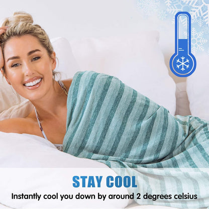 Ailemei Direct Cooling Throw Blanket for Hot Sleepers,Double Sided Cold Effect, Lightweight Breathable Summer Bed Blanket for Couch, Transfer Heat to Keep Body Cool Night Sweats,50"x70"