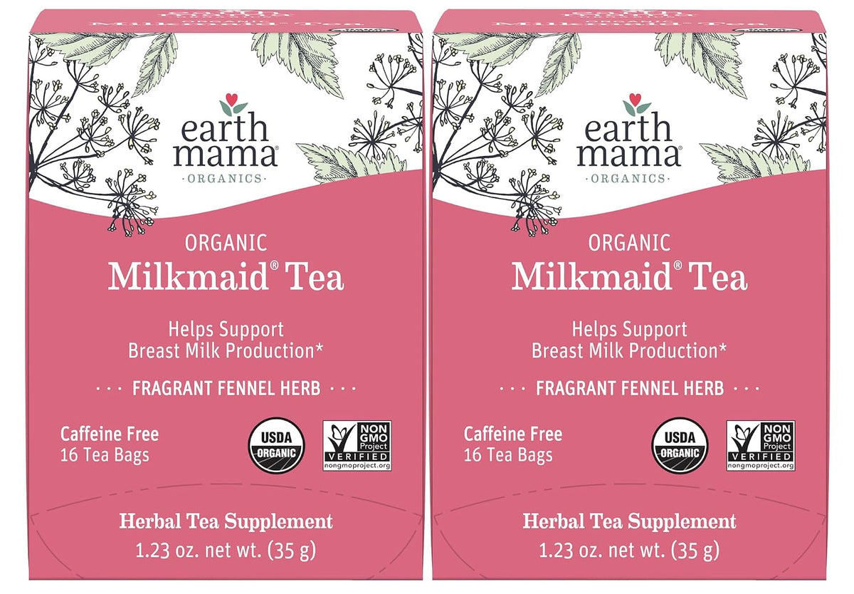 Earth Mama - Organic Milkmaid Tea, Lactation Support - 32 Teabags