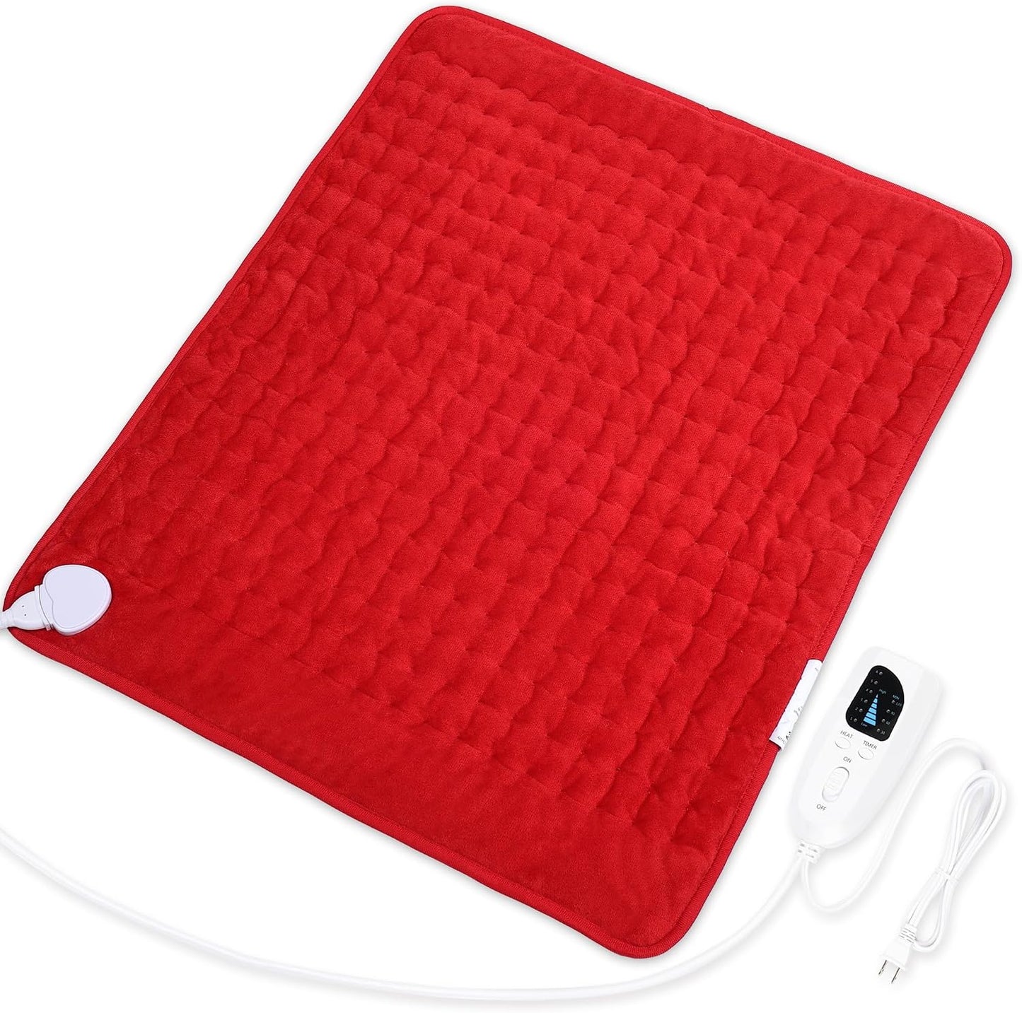 Deepsoon Heating Pad,Electric Heating Pads for Back,Neck,Moist Heating Pad for Abdomen Shoulder Knee Legs,Dry/Moist Heat&Auto Shut Off,Fathers Day Dad Gifts for Men Birthday,Light Gray,24x12 Inch